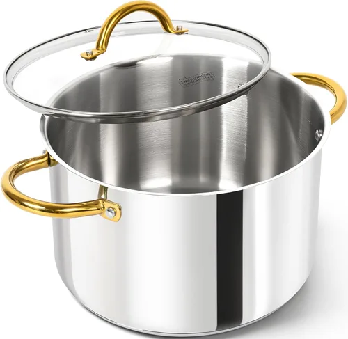 Vista 10 de MICHELANGELO Ollas de Acero Inoxidable - Olla de Inducción de 6 Qt con Tapa, Olla para Caldo de Acero Inoxidable 18/10, Olla de Cocina No Tóxica