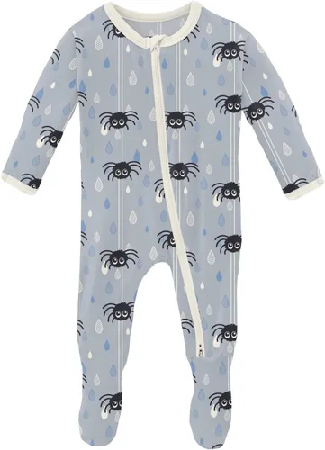Vista 85 de KicKee Baby & Toddler - Pijama de viscosa ultrasuave de bambú con patas abatibles y puños