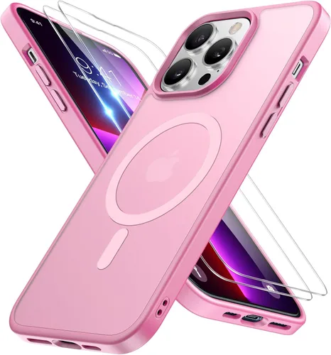 Vista 110 de Miracase - Funda magnética para iPhone 13 de 6.1 pulgadas (compatible con MagSafe) (con 2 protectores de pantalla), protección de grado militar