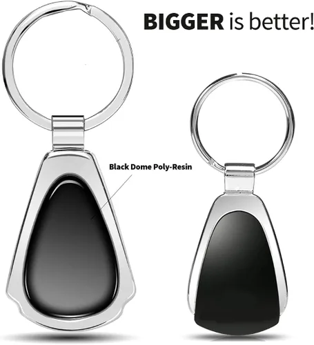Vista 5 de for Cadillac Logo Black Dome Metal Teardrop Key Chain