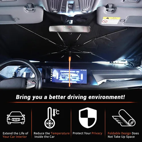 Vista 6 de Parasol plegable para parabrisas de auto con diseño de bandera estadounidense, sombrilla para parabrisas de auto bulldog, bloquea rayos UV y calor