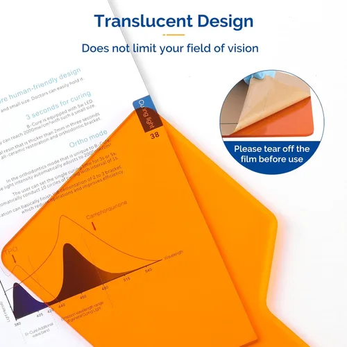 Vista 3 de JMU Placa de escudo dental 1 piezas, tablero de sombra dental de mano, placa protectora de ojo de curado de luz dental