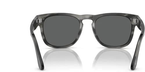 Vista 4 de Persol PO3333S Elio Square - Gafas de sol para hombre, color gris a rayas, 2.008 in, Gris (Striped Grey)