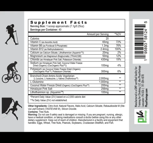 Vista 6 de PhysiVantage - Polvo de electrolitos Flow con BCAA - Mezcla de bebida de hidratación y recuperación muscular sin azúcar - Electrolitos veganos