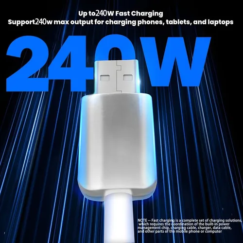 Vista 3 de Chubby - Cable USB C 2.0 de 240 W, cable de carga rápida duradero de silicona ultra grueso, compatible con iPhone 15/16 Series, Samsung Galaxy