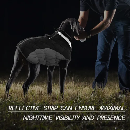 Vista 5 de FUAMEY Chaleco acolchado para perro, abrigo reflectante de invierno para perro, chaqueta de invierno cálida a prueba de viento, ropa cómoda