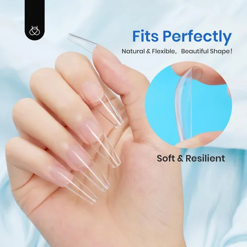 Vista 94 de Beetles - Gel de pegamento de uñas 9 en 1 para puntas de uñas y uñas acrílicas transparentes de larga duración, pegamento de extensión UV