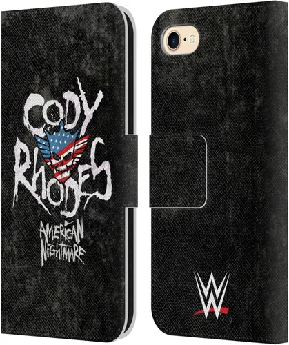 Vista 91 de Head Case Designs Officially Licensed WWE American Nightmare Flag Cody Rhodes Leather Wallet Case Compatible with Apple iPhone 7 Plus/iPhone 8 Plus
