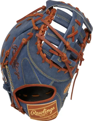 Vista 3 de Rawlings Guante de béisbol Heart of THE Hide Serie de edición limitada Tamaños de 11.5 a 12.75 pulgadas Múltiples estilos Azul Serie Denim