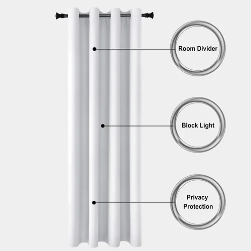Vista 4 de DWCN Cortina divisora de habitación para total privacidad con bloqueo de luz - Cortinas térmicas para puerta de patio, sala de estar, división