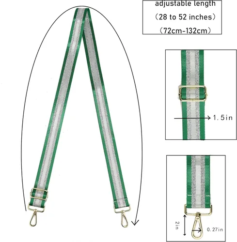 Vista 2 de Correa para bolso con herrajes dorados de repuesto, correa para bolso cruzado, correa ancha ajustable para colgar al hombro