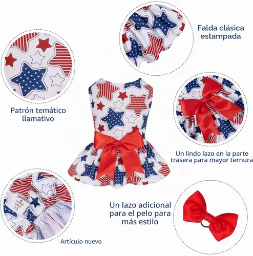 Vista 21 de CuteBone Vestido de malla para perro, vestido de Halloween para cachorros, traje de verano para mascotas, moda de verano para perros pequeños, ropa