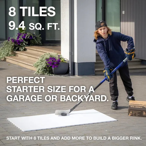 Vista 2 de Hockey Revolution My Puzzle Durable Flooring Tiles - Slick Interlocking Training Surface for Stickhandling, Shooting, Passing - Build Your Own