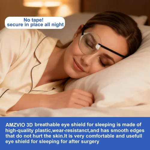 Vista 2 de AMZVIO 2 protectores oculares para después de la cirugía de cataratas, parche protector duro para dormir, con correa ajustable, cubierta de ojos