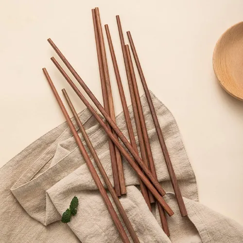 Vista 5 de Bambú natural chino, Hot Pot palillos, 10 pares, set de regalo, 10.6 pulgadas de largo, color café, Marrón1 Premium Chinese Japanese Korean