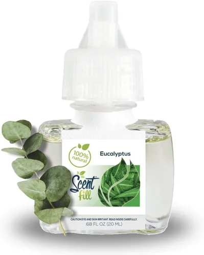 Vista 2 de Scent Fill Ambientador 100% natural de eucalipto enchufable, recambios de aceite perfumado, 2 recambios + difusor