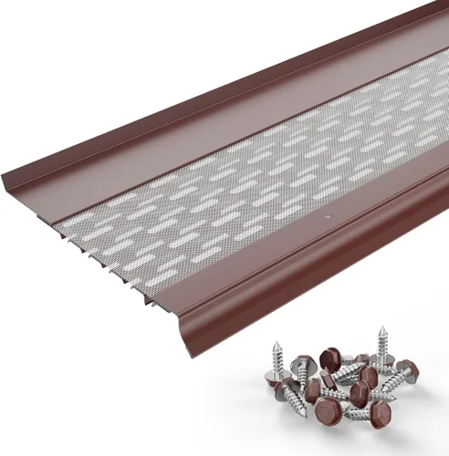Vista 11 de Micromesh 5 pulgadas Gutter Guards Leaf Protection, 1 Pies Paquete de muestra Bronce oscuro, Malla de acero inoxidable, Cubiertas de canalón