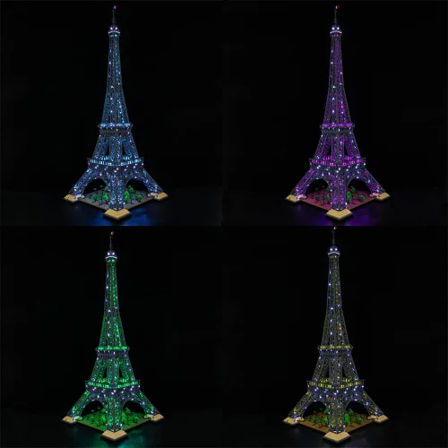 Vista 4 de T-Club RC con kit de luz LED de sonido compatible con Lego 10307, juego de iluminación para (Eiffel-Tower 10307)