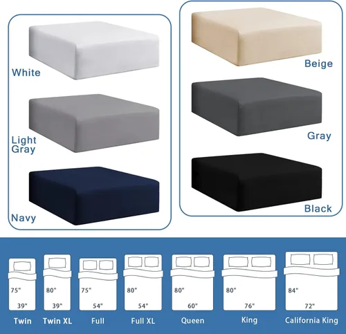 Vista 4 de Bedecor Sábana bajera ajustable King de bolsillo extra profundo para parte superior acolchada y colchón grueso (18-21 pulgadas), se mantiene en su