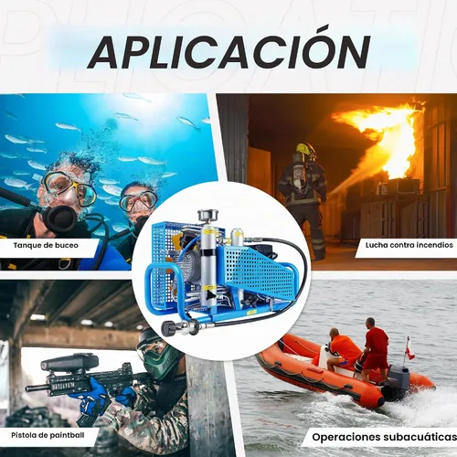 Vista 2 de TUXING Compresor de aire PCP de 4500 psi,Compresor de aire del tanque de buceo,Compresor de buceo de alta presión para extinción de incendios Tanque