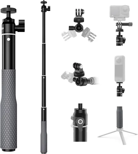 Vista 10 de TELESIN Mini trípode selfie stick de 18.1 pulgadas para DJI OSMO Nano Action 6 5 4, GoPro Hero 13 12, accesorios de cámara Insta360 X5 X4 Ace Pro