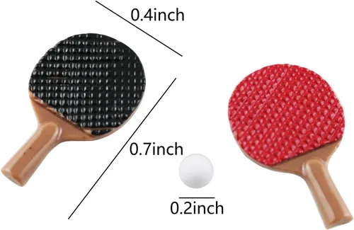 Vista 4 de TAODAN Mini raqueta de tenis de mesa 3 en 1/12 con muebles de simulación de pelota, juguetes de ping-pong, decoración de casa de muñecas