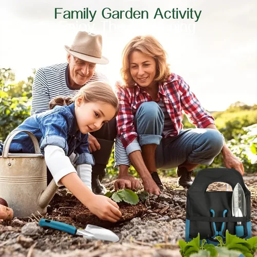 Vista 9 de Housolution - Juego de herramientas de jardinería, 8 piezas, herramientas de jardín resistentes con empuñadura de goma antideslizante con bolsa