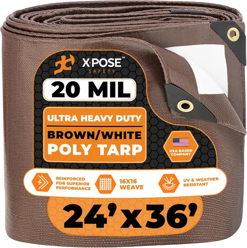 Vista 37 de Xpose Safety Lona ultra resistente de 5 x 7 pies, lonas impermeables de 20 mil para camping, aventuras al aire libre y cubierta de tienda