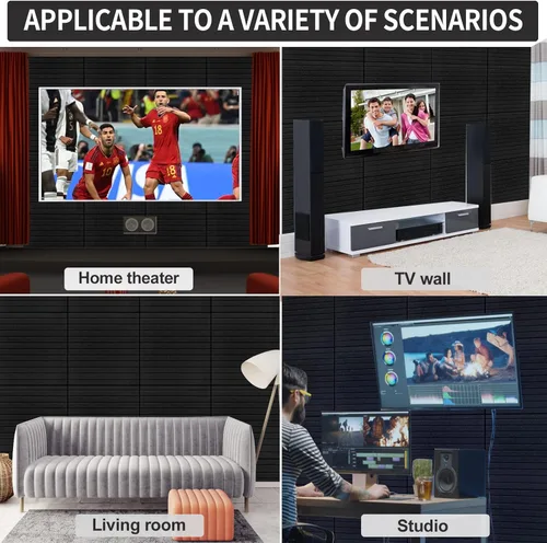 Vista 7 de 16 paneles de pared insonorizados de grado profesional, paneles acústicos, paneles de sonido de primera calidad, mejor que la espuma, diseño