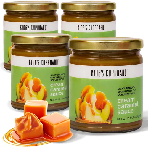 Vista 8 de King's Cupboard Salsa de caramelo crema - La salsa perfecta para helado, salsa de frutas, cobertura de postres, llovizna de caramelo para café, sin