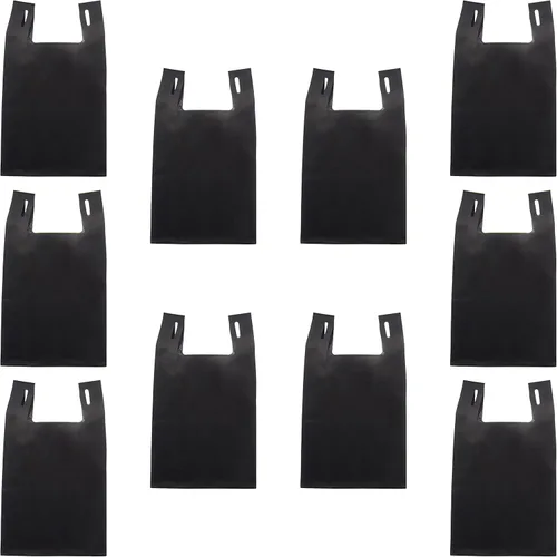 DISCOUNT PROMOS Custom Bodega Lightweight Tote Bags Set of 10-100, Personalized Bulk Pack - Reusable, Grocery, Tradeshow