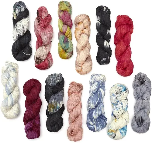 Vista 38 de Juego de 6 madejas de 100% lana de alpaca bebé (10.58 oz) de peso DK, fabricadas en Perú, celestial suave y perfecto para tejer y hacer ganchillo