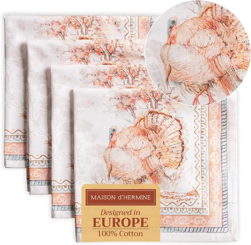 Vista 125 de Maison d' Hermine Juego de 4 servilletas de tela 100% algodón, suaves y duraderas, servilletas cuadradas reutilizables para uso diario, lavables
