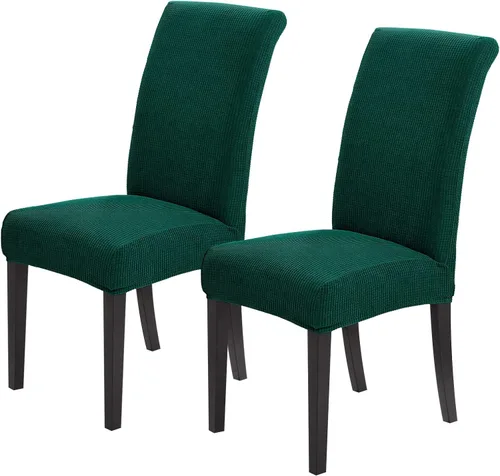 Vista 23 de Joccun - Juego de 2 fundas para sillas de comedor, fundas elásticas para sillas de comedor, fundas de asiento para sillas de comedor, funda de Negro