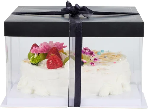 Vista 9 de Restaurantware Sweet Vision Cajas transparentes para tartas de 10 x 8.25 pulgadas, 10 cajas transparentes para tartas de base resistente a la grasa