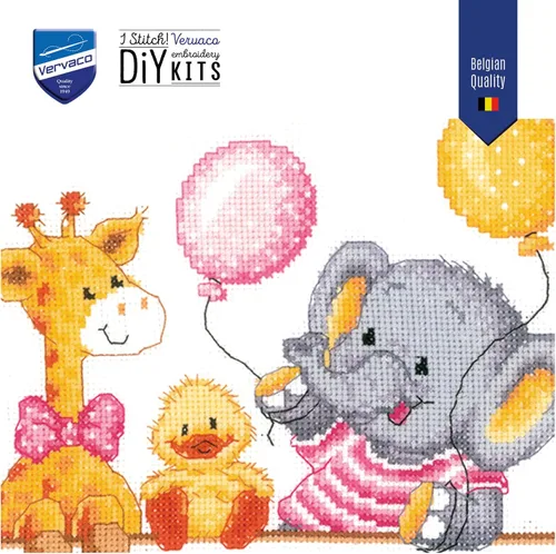 Vista 5 de Vervaco Kit de punto de cruz contado Baby Shower II 10.8 pulgadas x 8.8 pulgadas