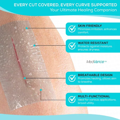 Vista 5 de Medvance Cinta de silicona suave con perforación para un tamaño fácil de cortar, 1 pulgada de ancho (1 paquete, 1.5 yardas)