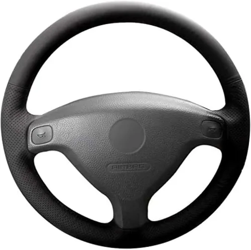 Hand Sewing Steering Wheel Cover,for Opel Astra (G) 1998-2004 for Zafira (A) 1999-2005 for Agila (A) 2000-2004 for Holden Astra 2002,Black Line