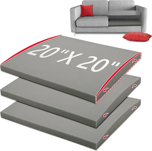 Vista 13 de HAVARGO Soporte para cojín de sofá para asiento exterior flácido de 20x20x2 pulgadas, soportes de sofá para cojines flácidos, espuma de alta