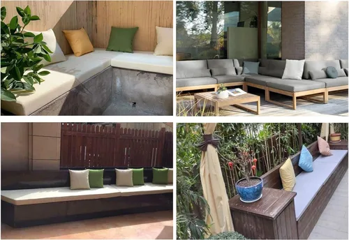 Vista 6 de Cojín de banco resistente al agua para exteriores, muebles de patio, cojines de columpio, cojín de sofá de jardín, cojines de columpio, cojín