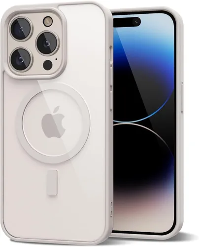 Vista 25 de oakxco Funda magnética transparente compatible con Magsafe, delgada, transparente, no amarillea, híbrida de silicona suave y cubierta protectora