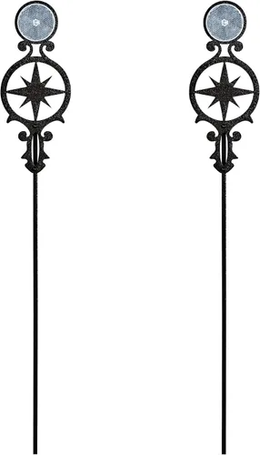 Vista 26 de Touch of Class Pathways Marcapasos Reflectantes para Entrada de Dos Unidades para Uso en Exterior Diseño de Emblema de Flor de Lis Juego