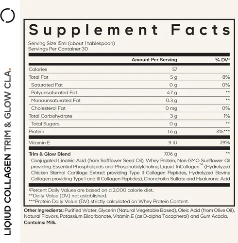 Vista 2 de Codeage Suplemento líquido de colágeno sabor a vainilla, péptidos de colágeno liposomal Beauty Trim & Glow
