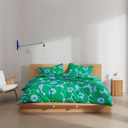 Vista 13 de Marimekko - Juego de funda de edredón tamaño King, ropa de cama de algodón orgánico con fundas a juego, decoración del hogar de lujo, certificado