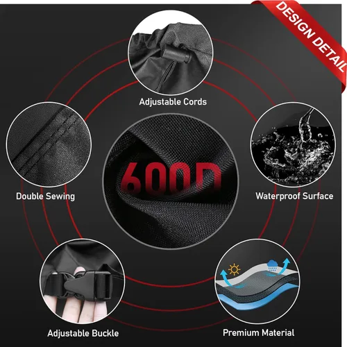 Vista 4 de Zettum Funda cuadrada para muebles de patio, funda de mesa 600D para exteriores, impermeable y resistente, juego de fundas extra grandes para mesa