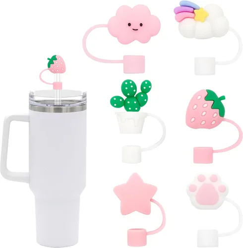 Stanley Cup - Cubierta de popote para copa Stanley, 6 unidades, compatible con vasos Stanley de 30 y 40 onzas, accesorios para tazas Stanley