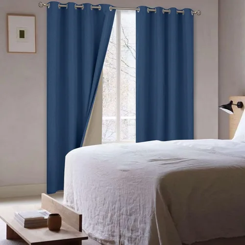 Vista 9 de BGment - Cortinas 100 % Blackout con revestimiento para la habitación, cortinas con ojales, de lino con textura de aislamiento térmico para la sala