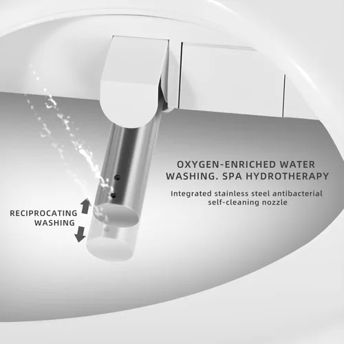 Vista 7 de X7 Asiento de inodoro de bidé, accesorio alargado para inodoro con agua caliente con cierre suave, asiento de bidé eléctrico con calefacción