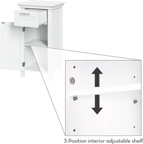 Vista 7 de RiverRidge 06-037 Somerset Single Door Floor Storage Cabinet, White