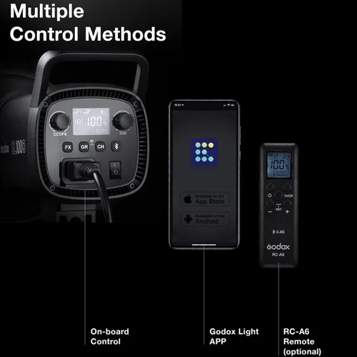 Vista 5 de Godox SL100D - Luz de video LED de 100 W 5600 K CRI 96 TLCI 97 8 luces FX Studio LED de iluminación de video continua luces de película Bowens